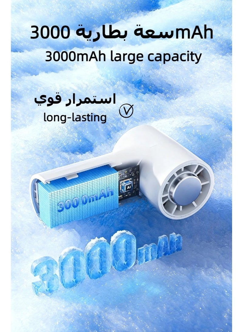 مروحة محمولة باليد، مروحة Ice Sense المحمولة باليد، مروحة صغيرة، مروحة محمولة قابلة لإعادة الشحن، 6 سرعات مع عرض، هواء قوي، تبريد فعال وسريع، شحن سريع Type-C، مروحة شخصية للمنزل والمكتب والسفر والنشاطات الخارجية - Image 4